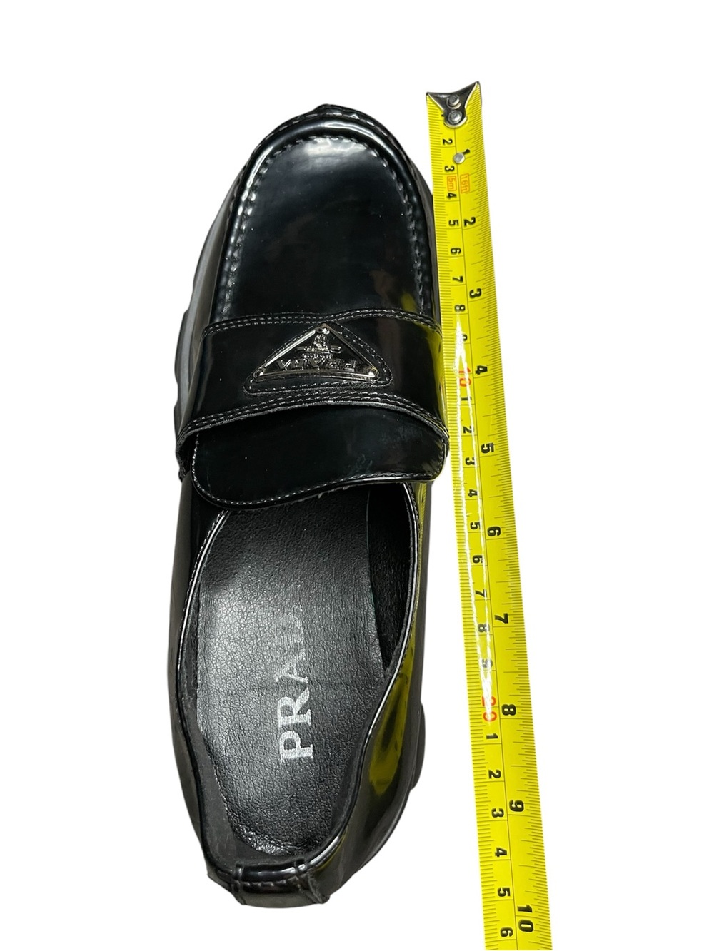 Prada Monolith Black Leather Platform Loafers - Picture 7 of 8